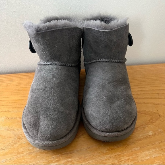 {UGG} Mini Bailey Button ll Grey Boots - Picture 5 of 8